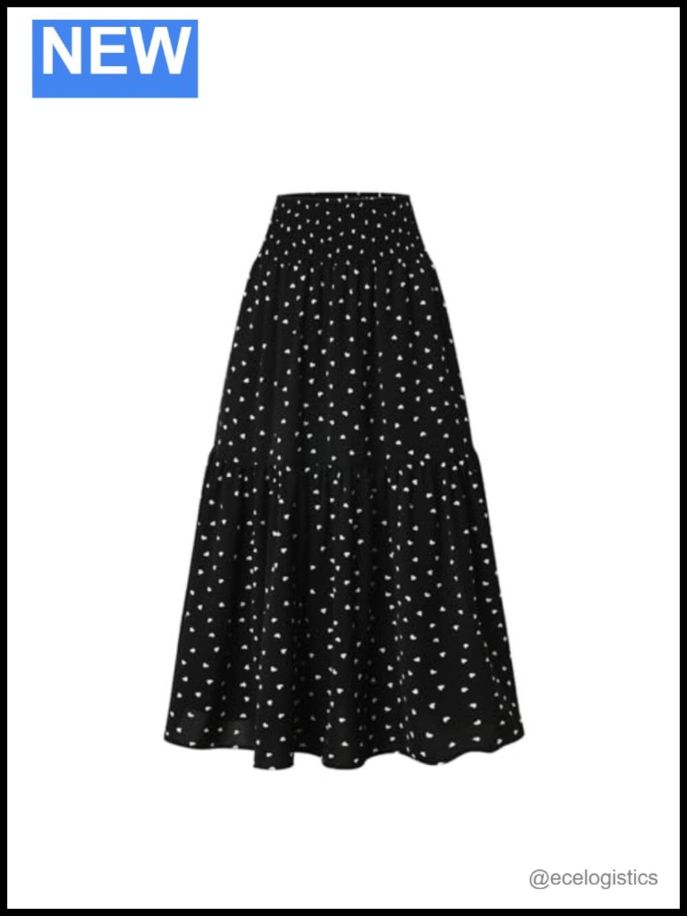 Women's Elastic Waist Heart Print Mini Skirt Loose Fit Casual Beach